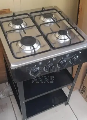 4 Burner With Shelves Standing Staineless Steel Cooker
