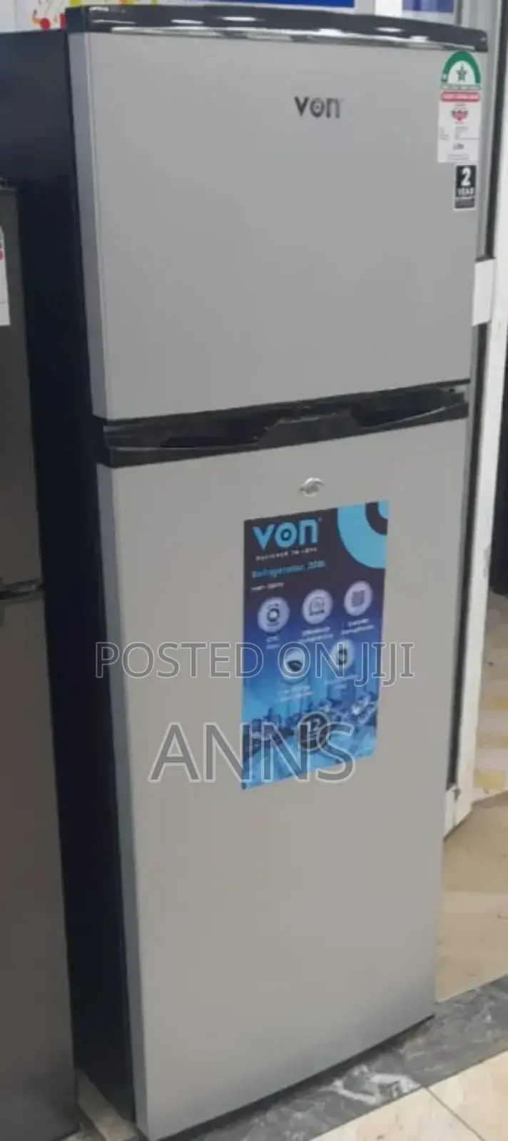 Von 181 Litres Double Door Fridge With Safety Lock