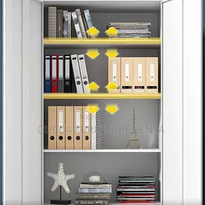 Cabinets:2-Full Steel Door Office Console Storage Cabinet
