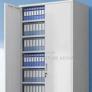 Cabinets:2-Full Steel Door Office Console Storage Cabinet