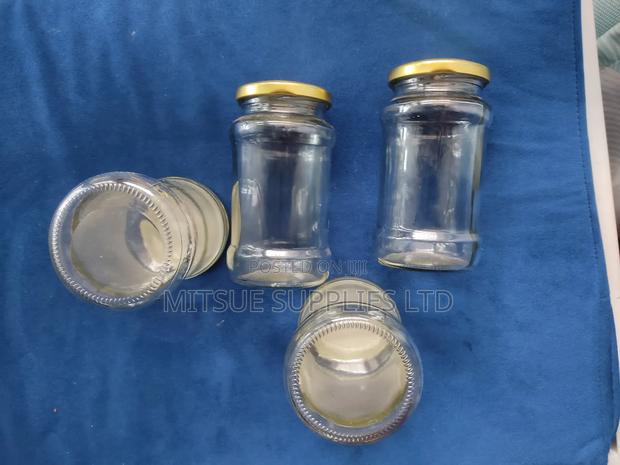 A Dozen 400ml Fudcor Glass/Spice Jars W/Gold Metallic Lids