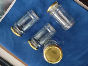 A Dozen 400ml Fudcor Glass/Spice Jars W/Gold Metallic Lids