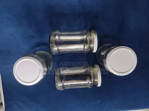 Set of 25 Fudcor Glass/Spice Jar 400ml W/White Metallic Lid