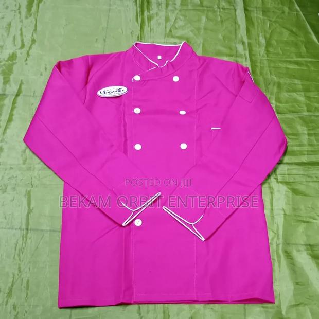 Poly-cotton Custom Pink Chef Jacket - thumbnail 2