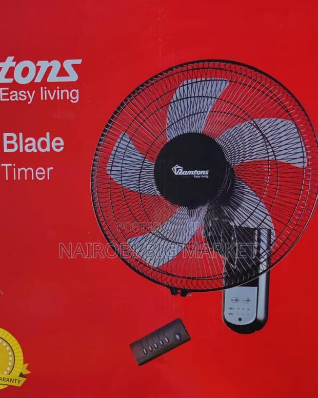 RM/676 Ramtons 16 Inches Wall Fan 5 Blades With Remote RM/RF