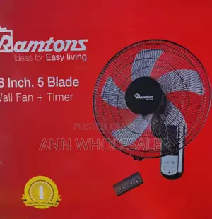 RM/676 Ramtons 16" Wall Fan 5 Blades With Remote RM/RF