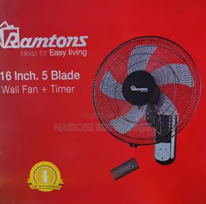 Black Ramtons 16 Inches Wall Fan 5 Blades With Remote RM/RF