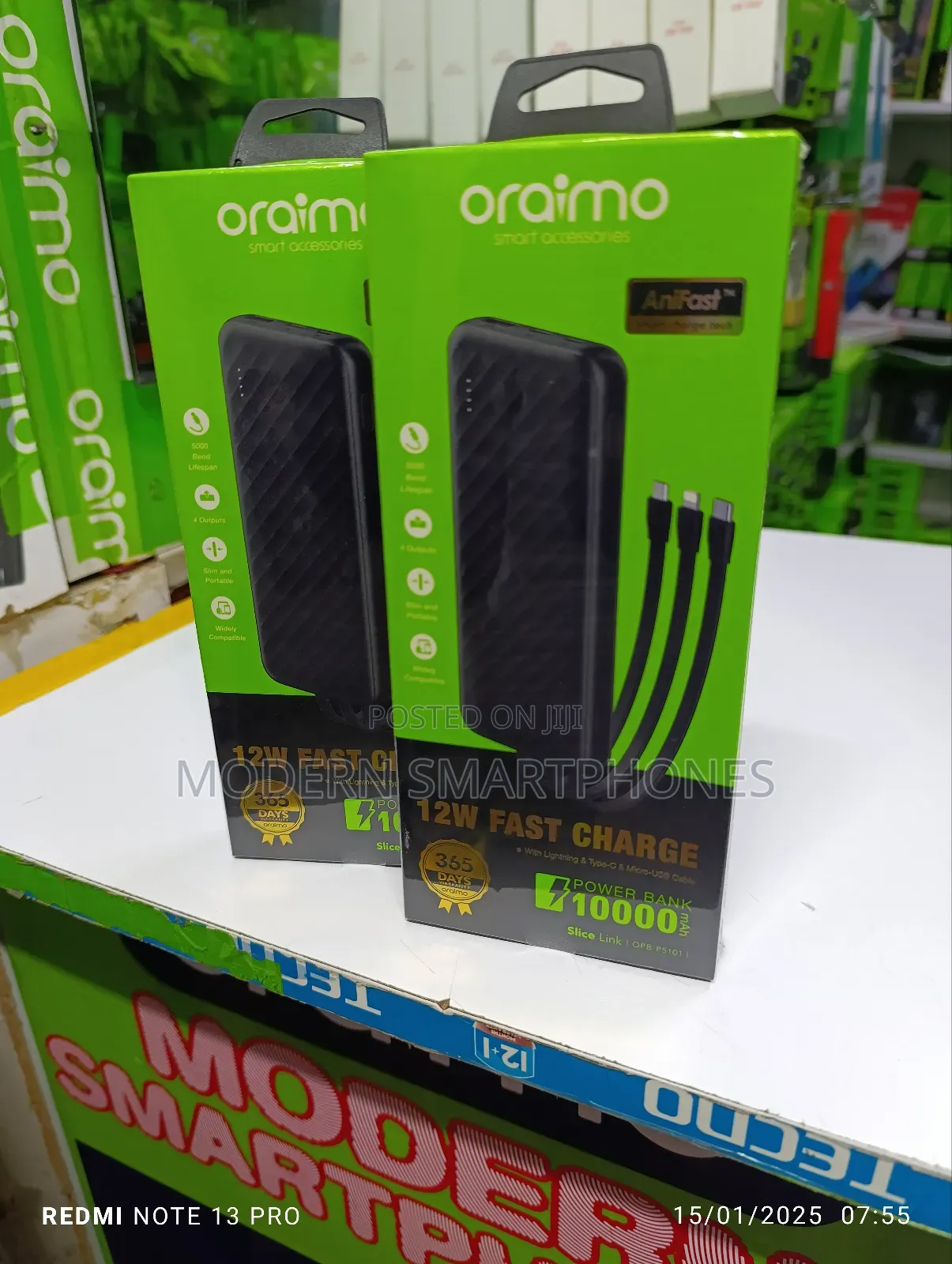 Oraimo Slice Link 10000mah 12W Power Bank
 Powerbank