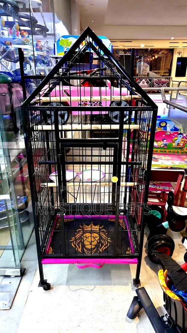 African Grey Parrots Cage - main view