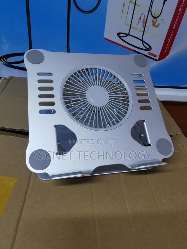 3 Speeds Metallic Laptop Stand With RGB Lights - main view