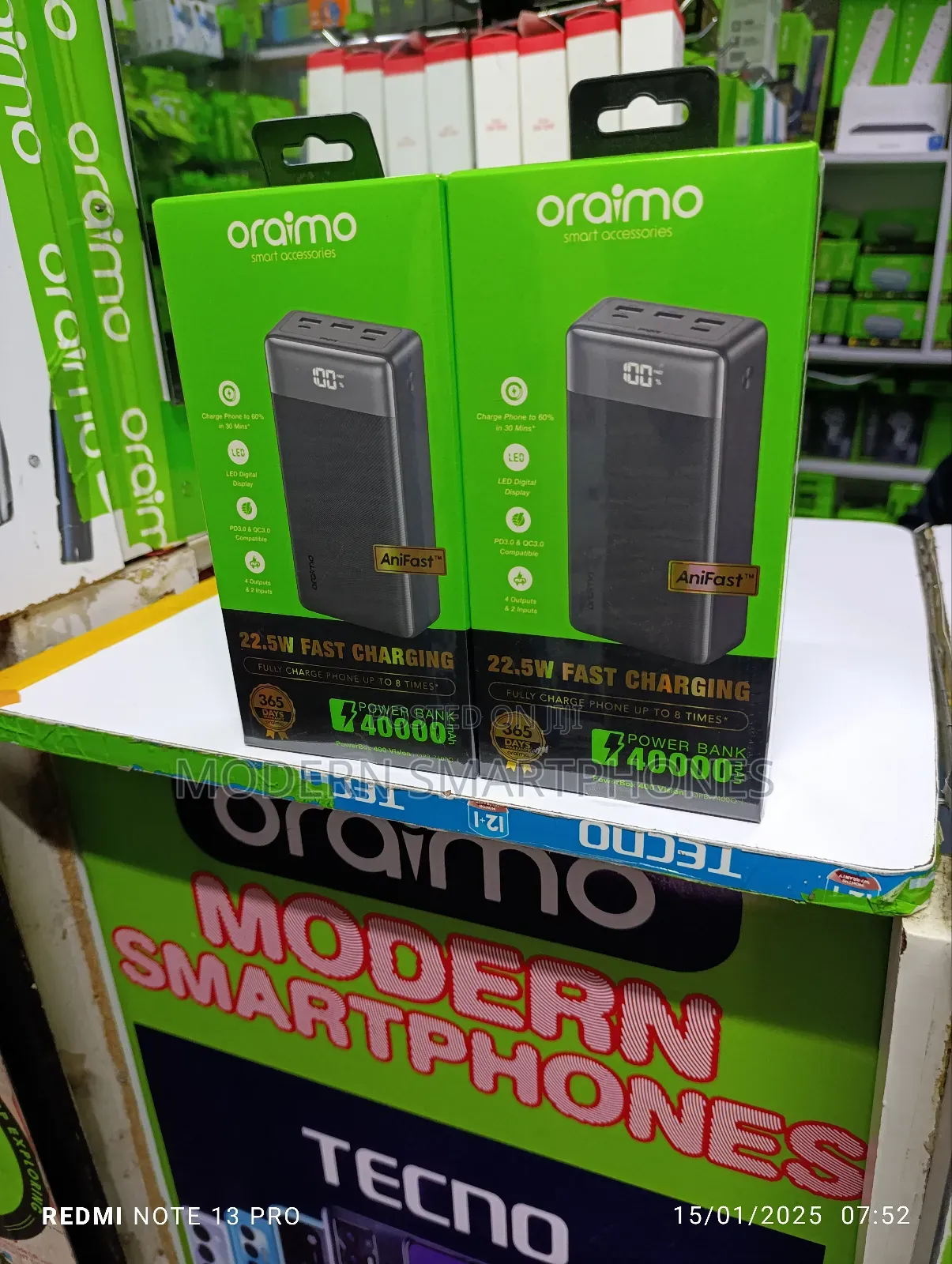 Oraimo Powerbox 400 Vision, 40000mah, 22.5W Power Bank