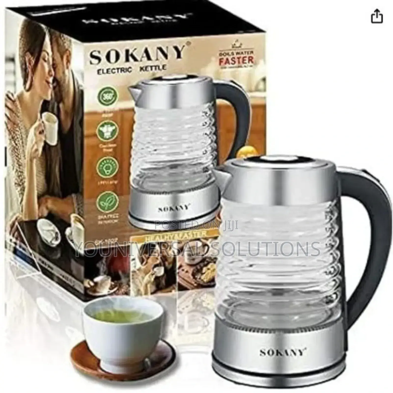 Glass Electric Kettle 2.2l Sokany