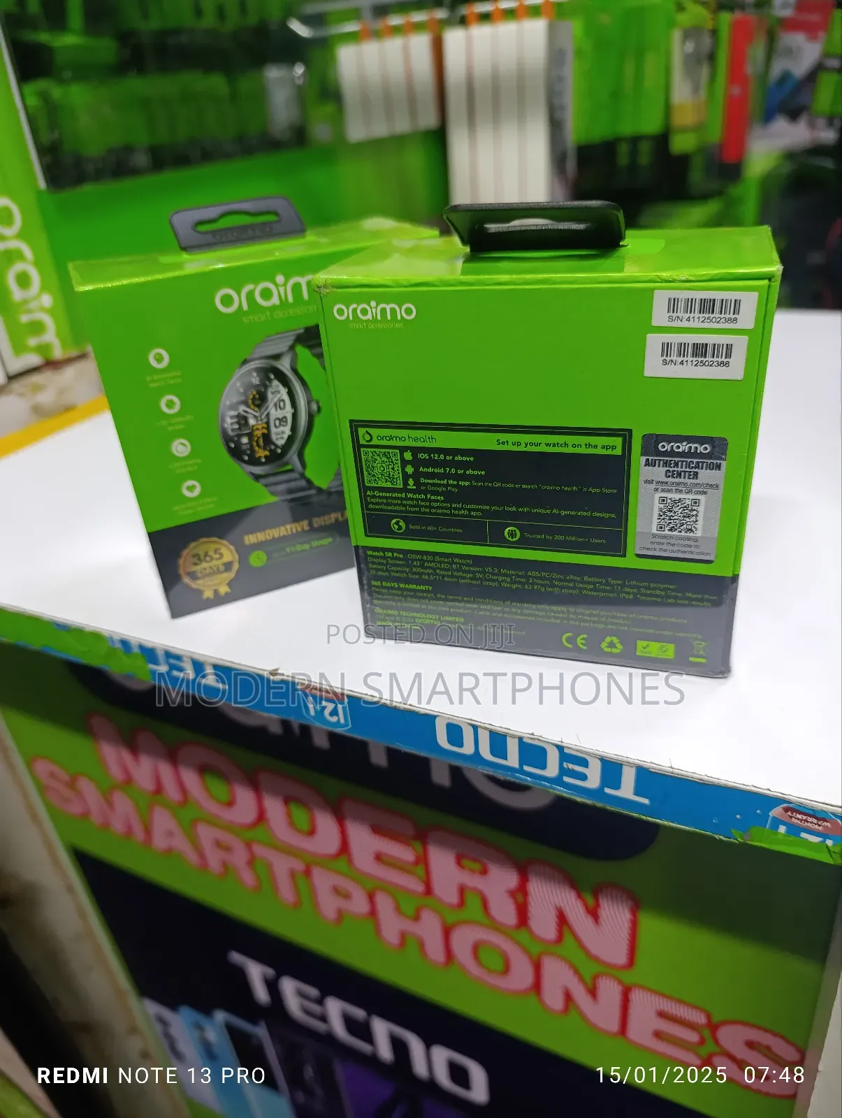 Oraimo Watch 5R Pro 1.43" AMOLED 2.5D IP68 Smart Watch
