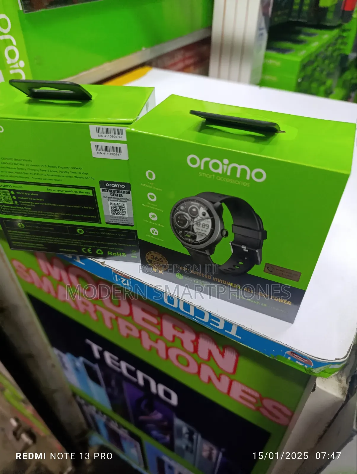 Oraimo Watch 5R 1.43'' Amoled IP68 Smart Watch