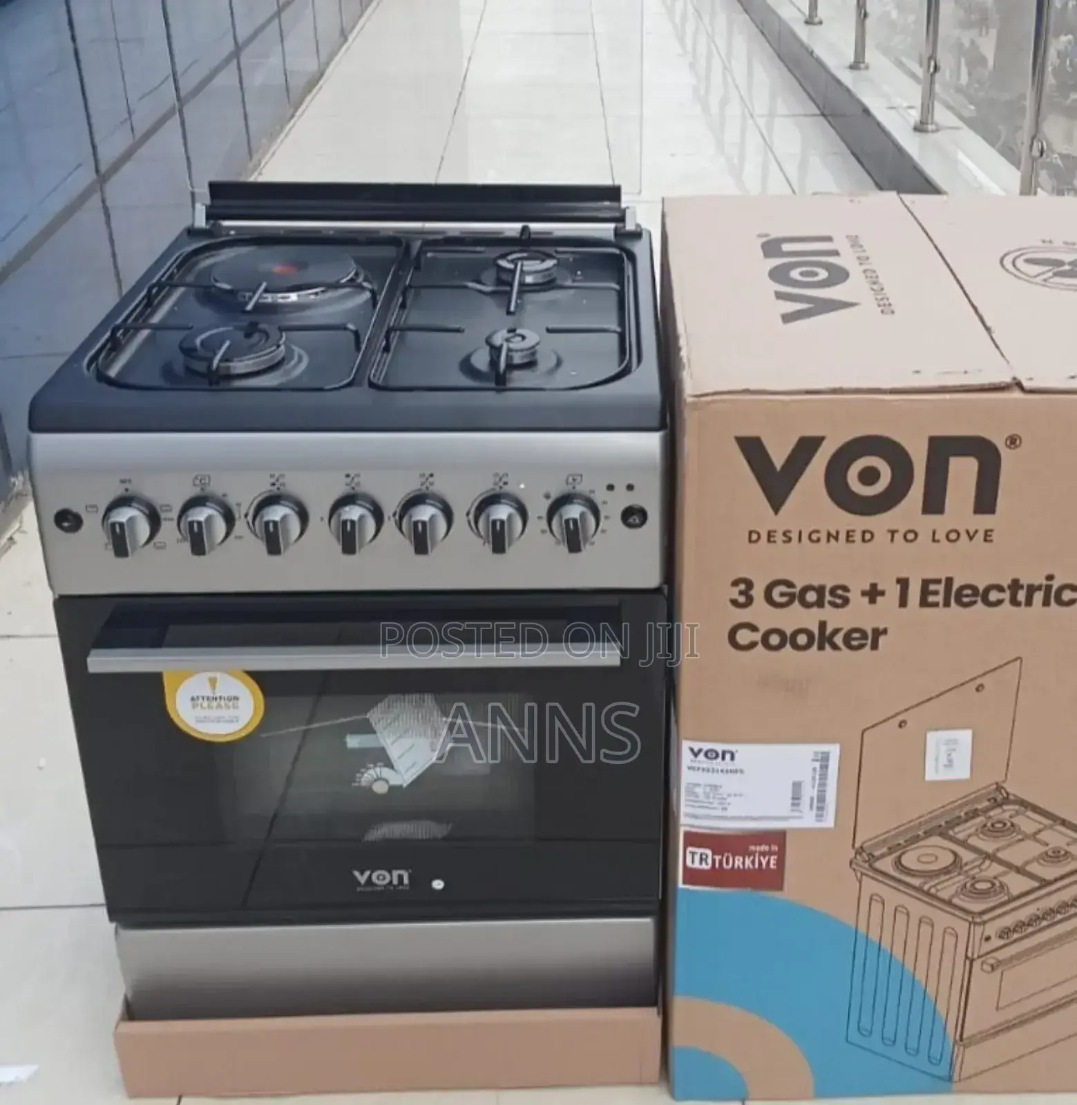 Von 58/58cm Free Standing 3gas+1 Electric Cooker