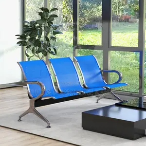 Benches: 3-Seater Metallic Reception Area Waiting Bench