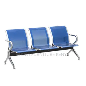 Benches: 3-Seater Metallic Reception Area Waiting Bench