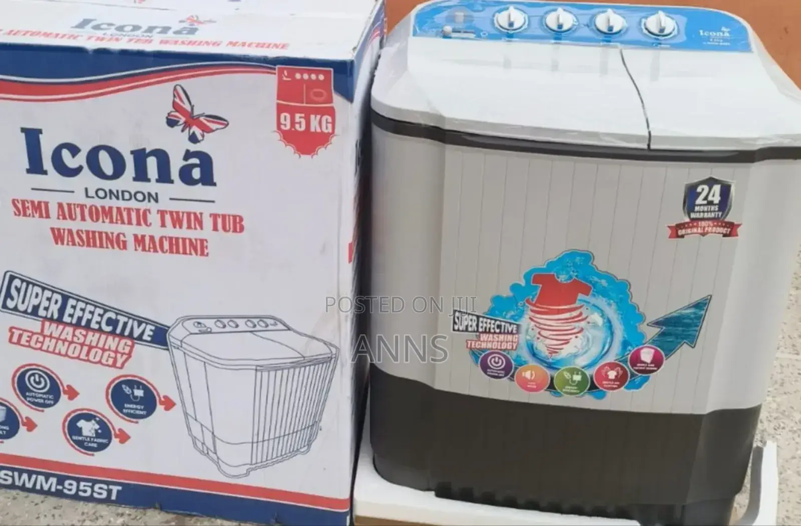 Icona Wash and Spin 9.5kgs Washing Machine