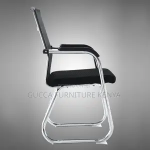 Office Chairs: Silver Metal Mesh Modern Conference Chair