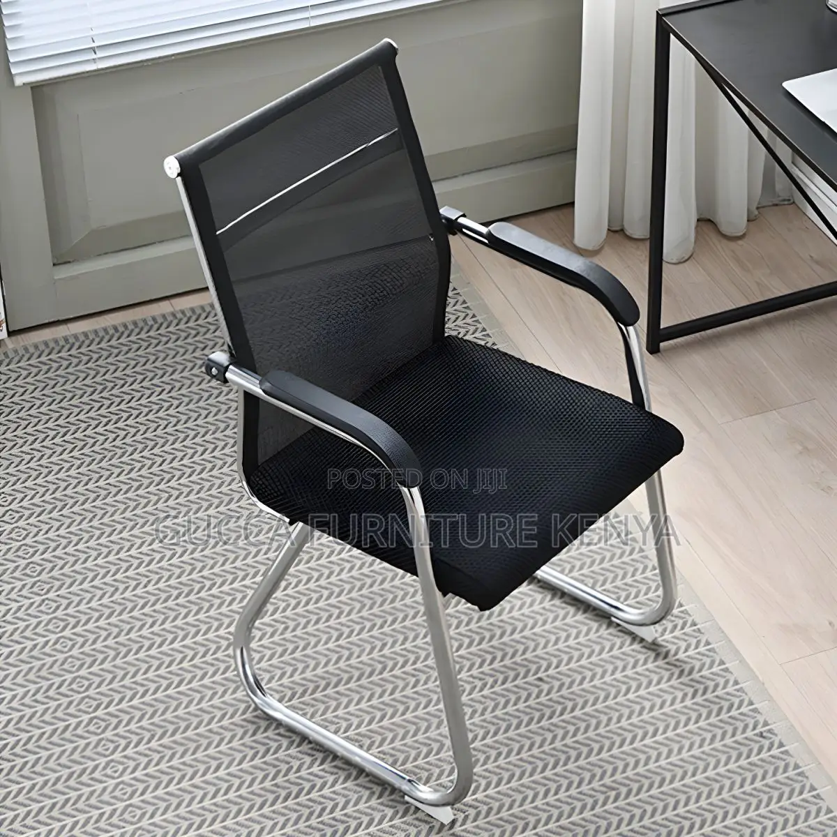 Office Chairs: Silver Metal Mesh Modern Conference Chair