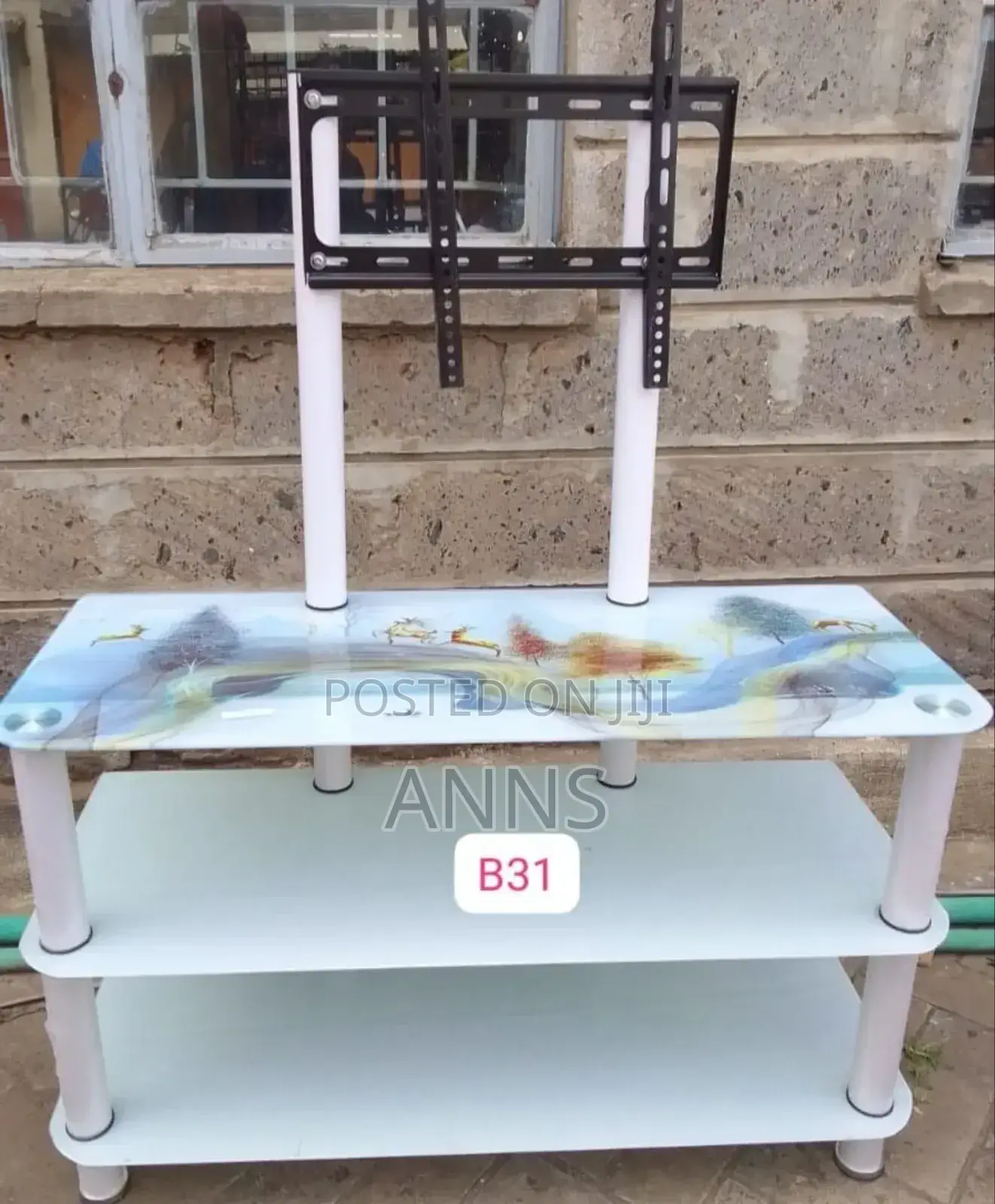 Glass Television Stand With Mount