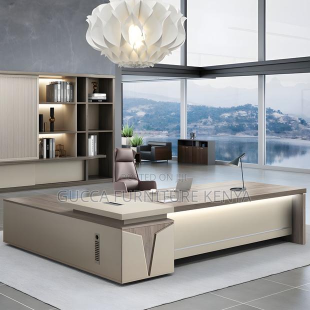Office Tables:1.8 Meters Modern Grey L-Shaped Office Desk