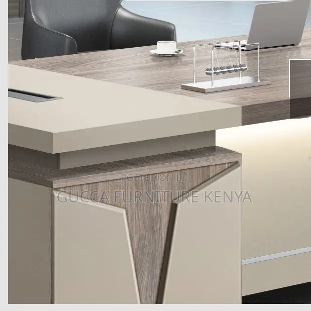 Office Tables:1.8 Meters Modern Grey L-Shaped Office Desk