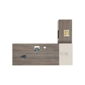 Office Tables:1.8 Meters Modern Grey L-Shaped Office Desk