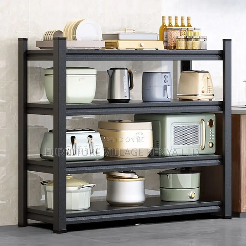 5-Tier Bookshelf; Simple Black Metal Vertical Storage Rack