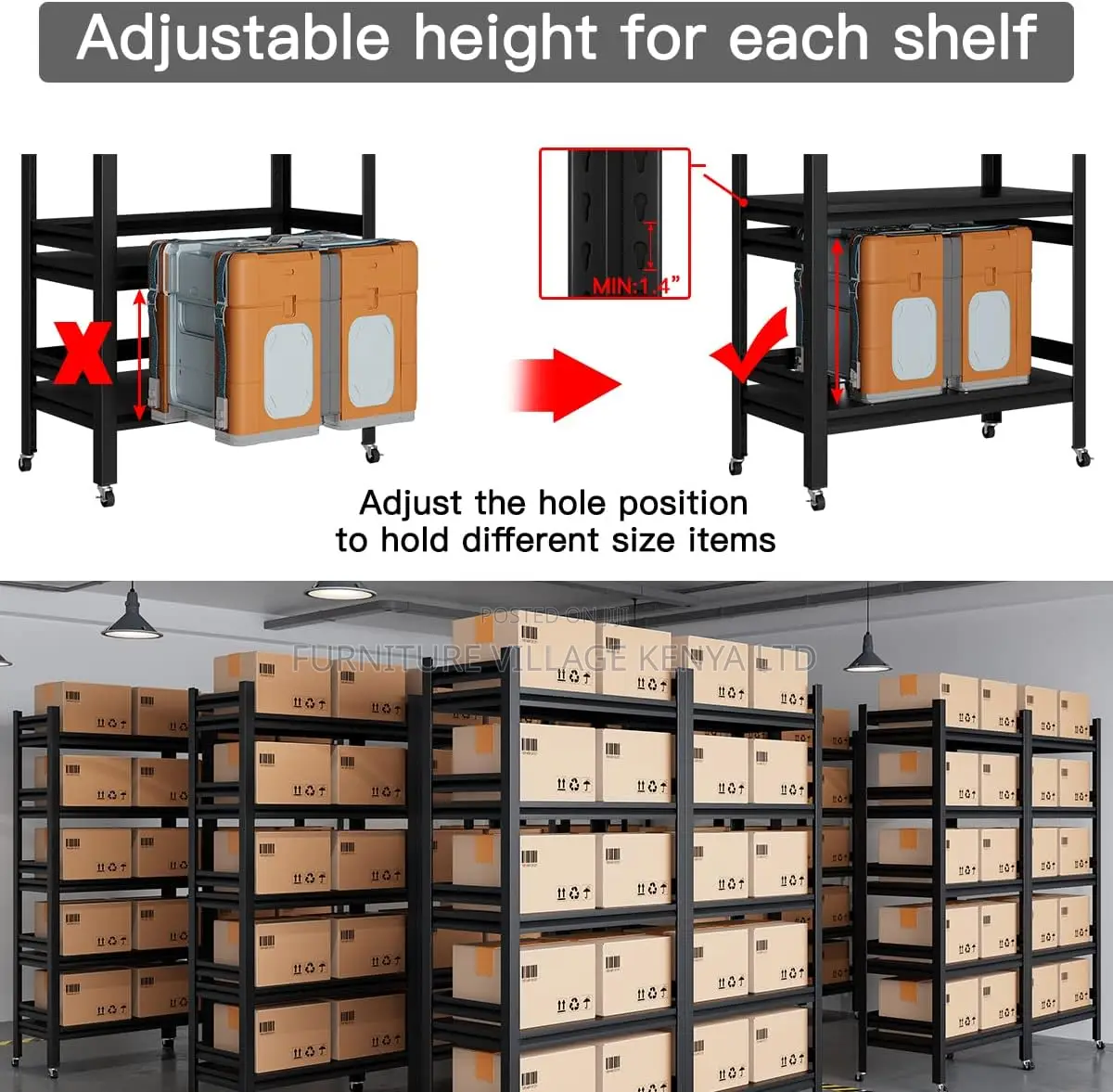 Heavy Duty Garage Storage Racks and Shelving, 5-Tier
