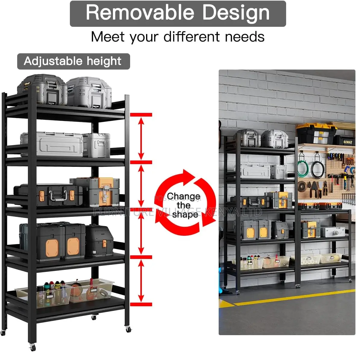 Heavy Duty Garage Storage Racks and Shelving, 5-Tier