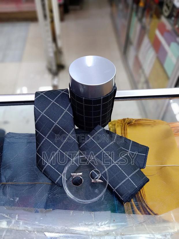 Black Checked Vintage Tie Sets - thumbnail 3