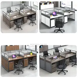 Workstations: Trendy Rectangle 4-Seater Modular Workstation