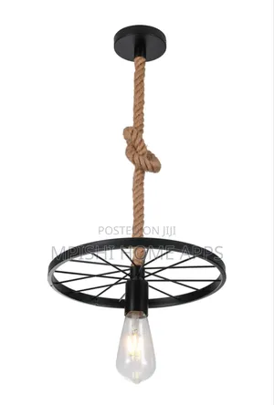 Wheel Hemp Rope Pendant Light