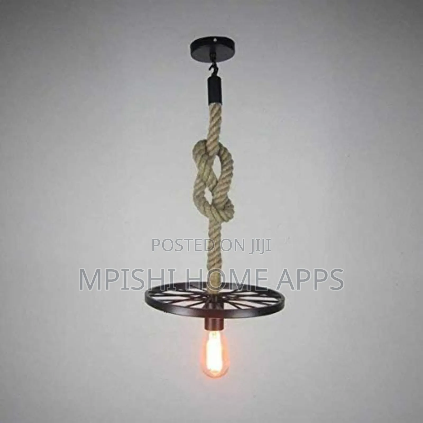 Wheel Hemp Rope Pendant Light