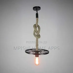 Wheel Hemp Rope Pendant Light