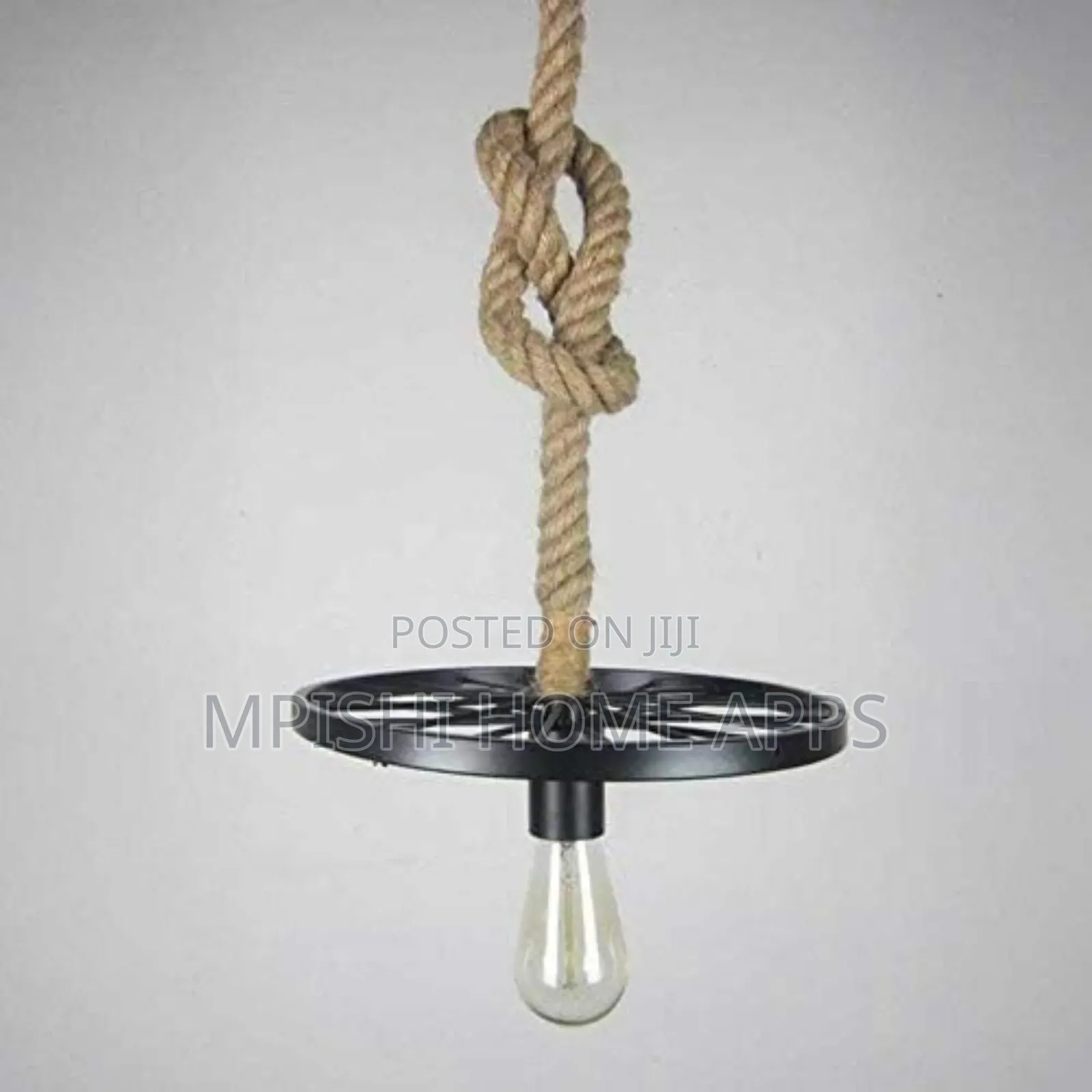 Wheel Hemp Rope Pendant Light