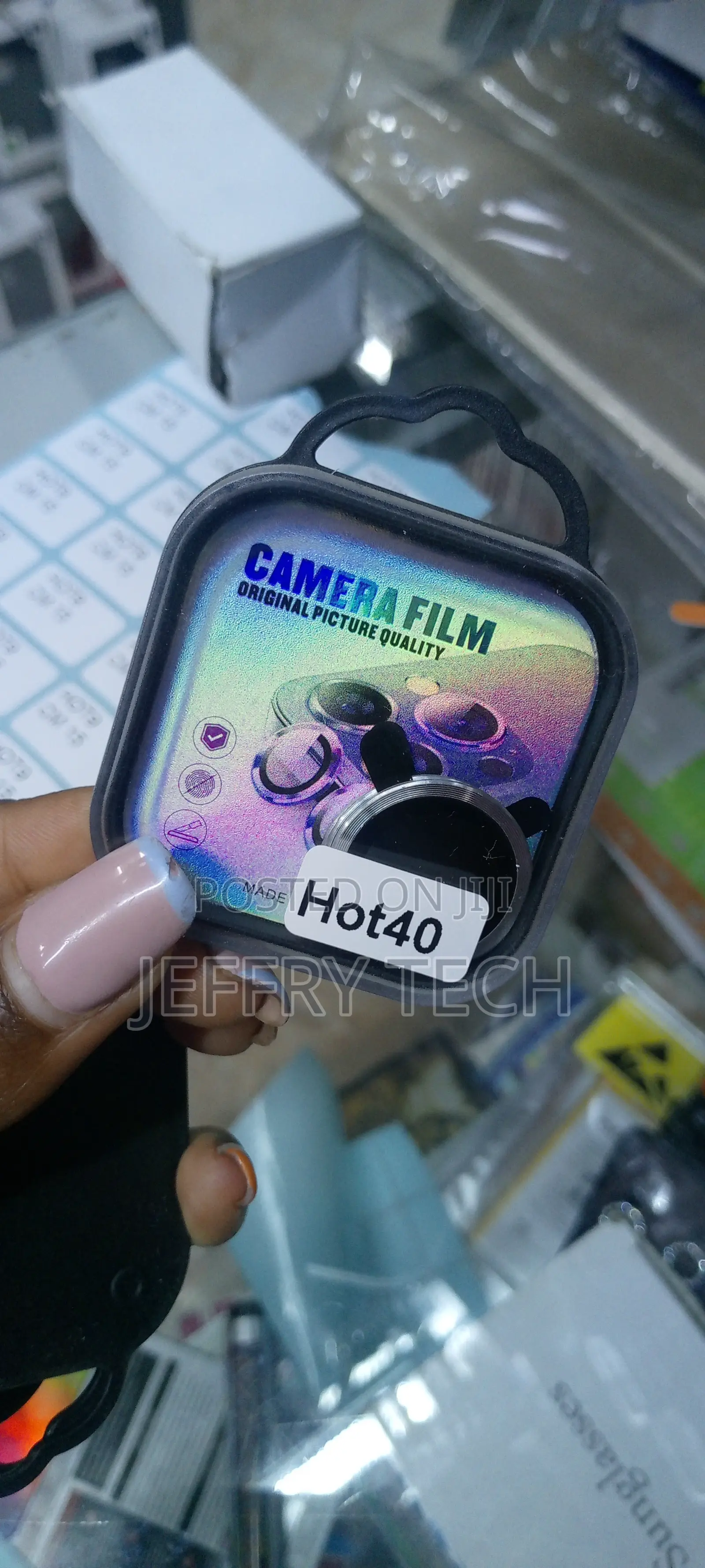 Infinix Hot 40 Camera Lens Black Silver Electroplated Ends