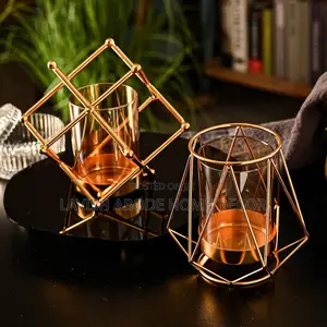 Glass With Metallic Casing Candle Holder
