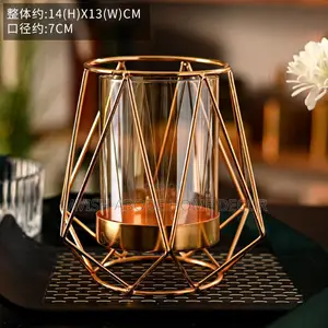 Glass With Metallic Casing Candle Holder