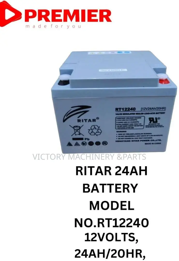 Premier 24AH 12V Ritar Batterry Model NO. RT12240