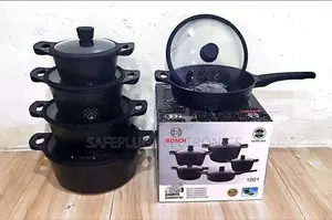 Bosch 11pcs Non-Stick Cookware Set -Granite *(Black)*