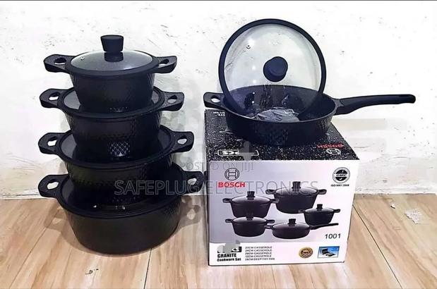 Bosch 11pcs Non-Stick Cookware Set -Granite *(Black)*