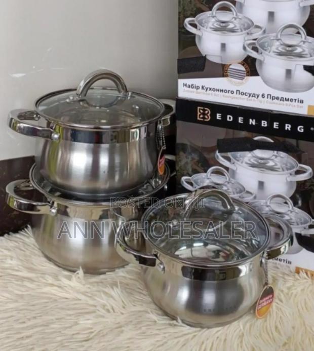 6 Pieces Edenburg EB-3716 Stainless Steel Cookware E/R - main view