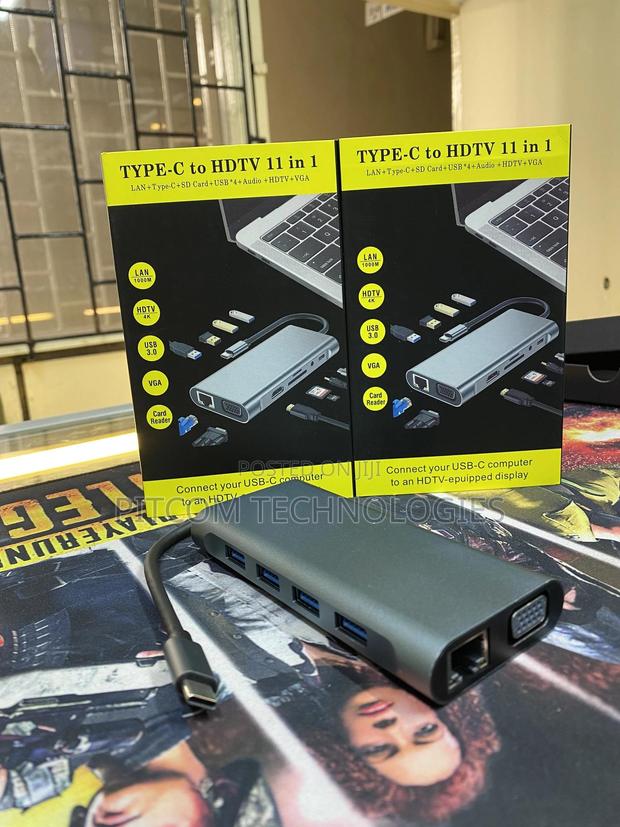 11 in 1 Type-C Hub Hub. Lan ,Vga ,Hdmi,Sdcard ,Audio, Usb - main view