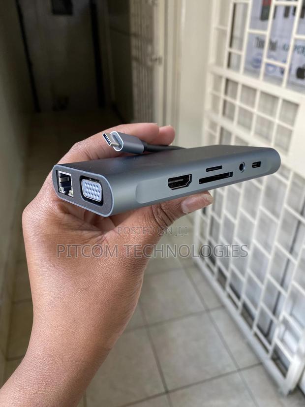 11 in 1 Type-C Hub Hub. Lan ,Vga ,Hdmi,Sdcard ,Audio, Usb - thumbnail 2