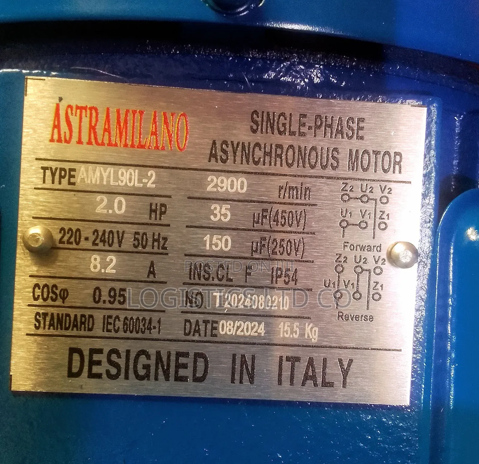 Electric Motor 2 Hp High Speed - 2900 RPM