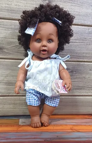 25cm African Doll With Afro Baby Hair for Kids