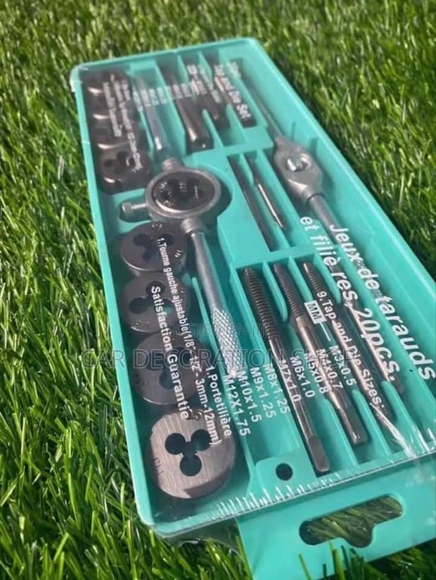 20pc Tap And Die Set Threads Tapping Tool Kit With Handle - thumbnail 3