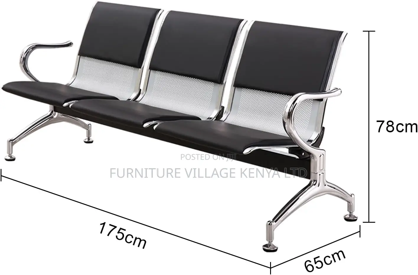 Waiting Room Reception Chair With Arms 3 Seat Office Bench
